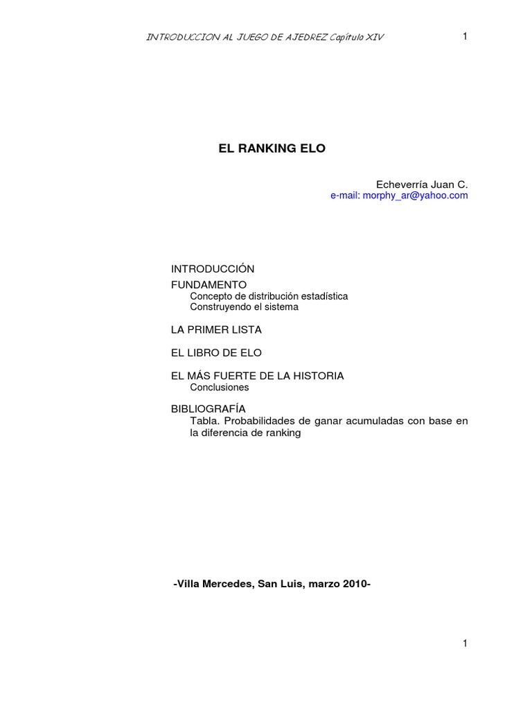 Arpad Elo y el sistema de puntuación Elo