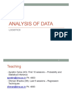 Analysis of Data: Logistics