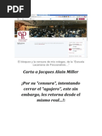 Carta a Jacques Alain Miller