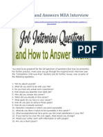 Questions and Answers MBA Interview