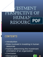 Investment Perspective of Human Resources