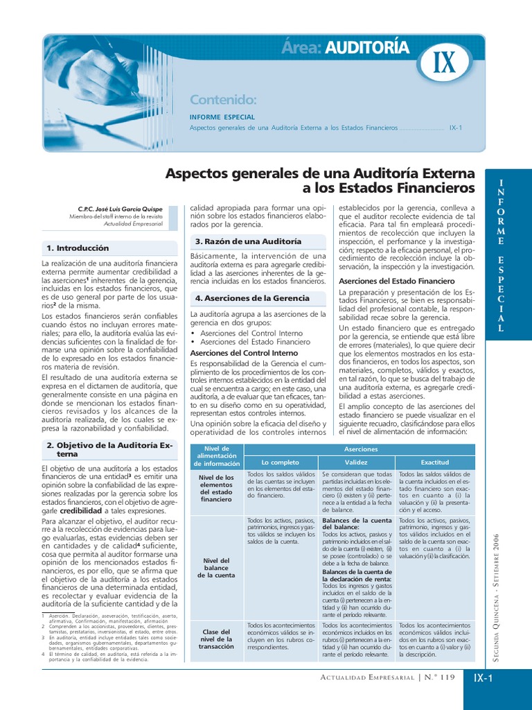 Aspectos Generales de La Auditoria de Los Ee FF | PDF | Auditoría ...