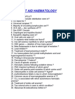 First Aid Haematology Key Points