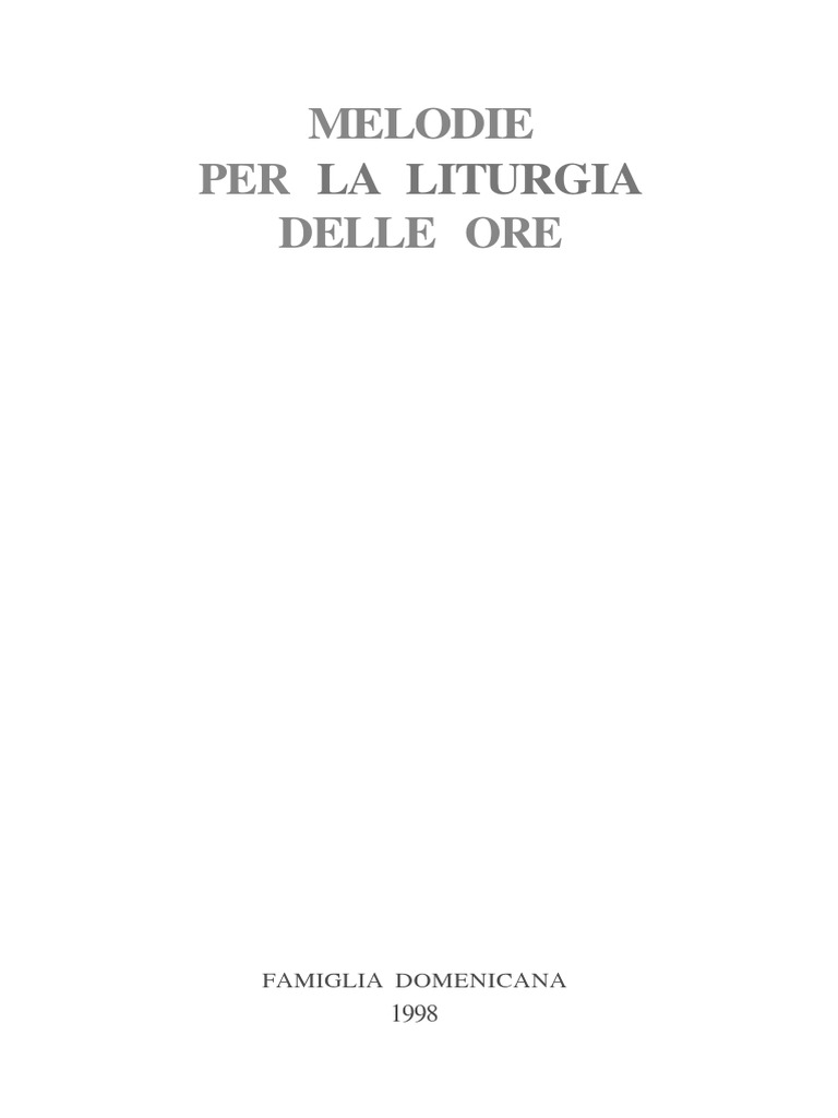 Come Si Recita La Liturgia Delle Ore Pdf Melodie Per La Liturgia Delle Ore | PDF
