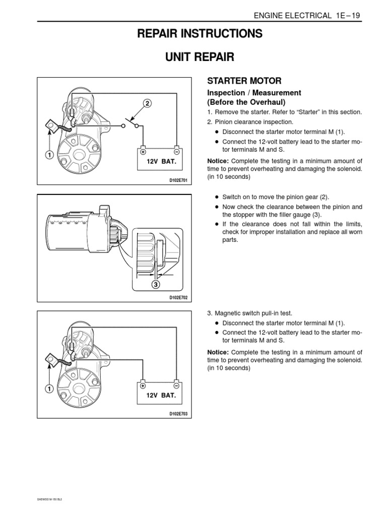 Daewoo Matiz 20002013 Engine Electrical 1942 PDF Distributor