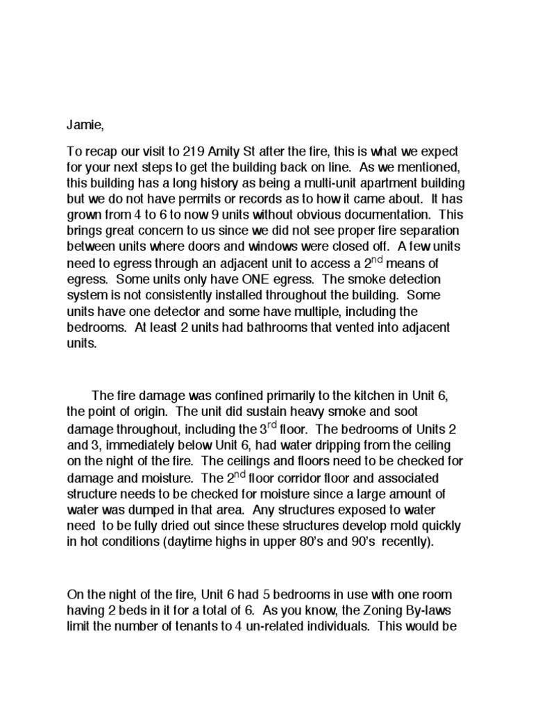 Amity St Fire Safety Compliance Steps | PDF | Apartment | Building ...