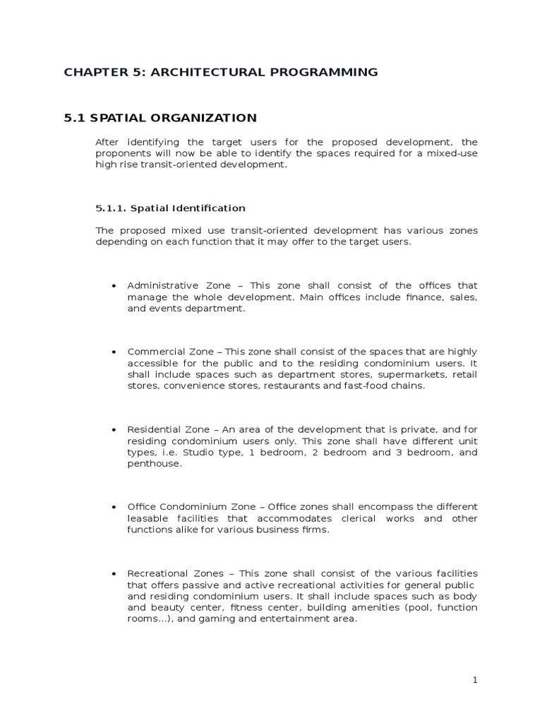 Spatial Organization in Mixed-Use Development | PDF