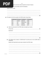 GCSE Computing Database Questions