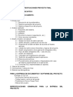 Especificaciones Entrega Proyecto Final BD