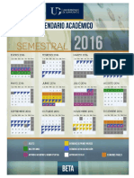 Calendario Semestral Beta 2016 Universidad de Guanajuato