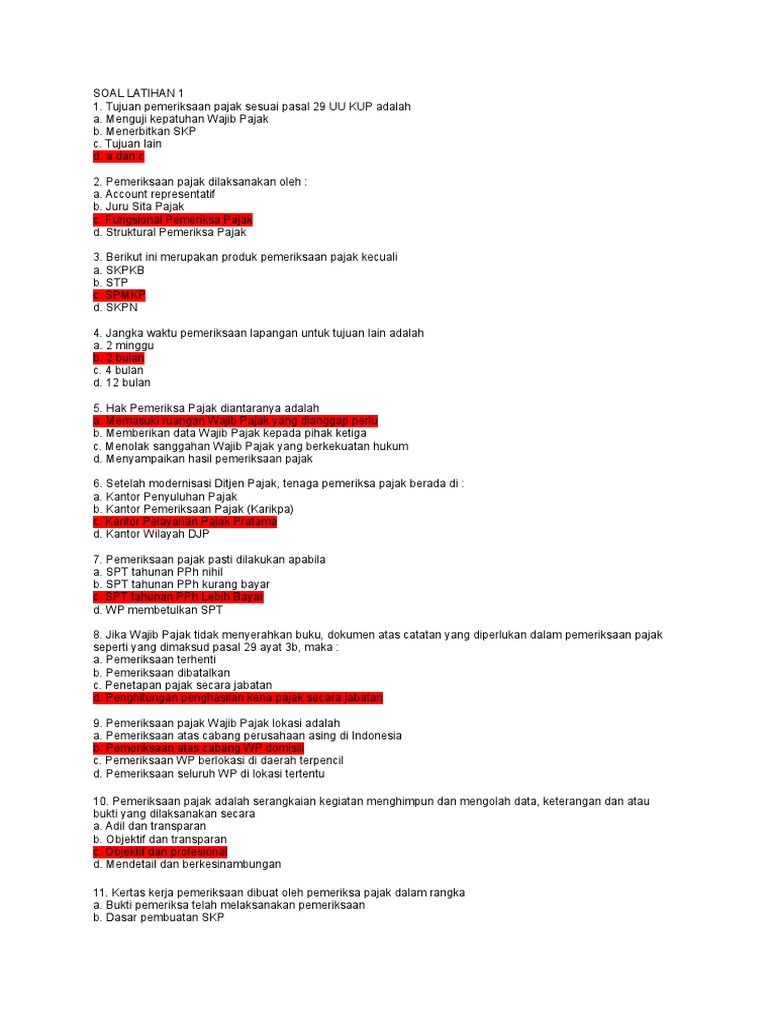 Contoh Soal Latihan Kup Edit