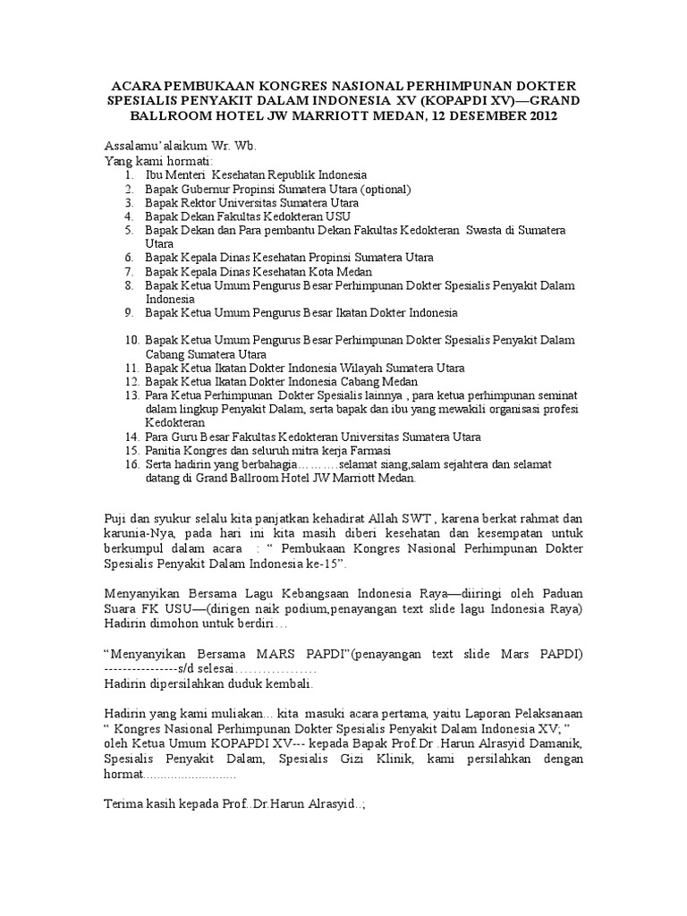 Acara Pembukaan Kongres Nasional Perhimpunan Dokter
