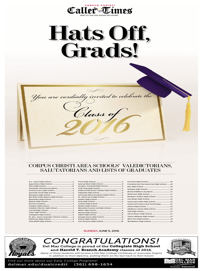 2016 Corpus Christi Graduates List | PDF | Schools