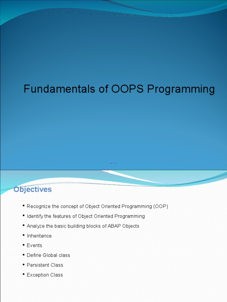 Fundamentals of Object Oriented Programming (OOP) in ABAP | PDF | Class ...