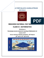 Mathematics Resource Material For Class 9