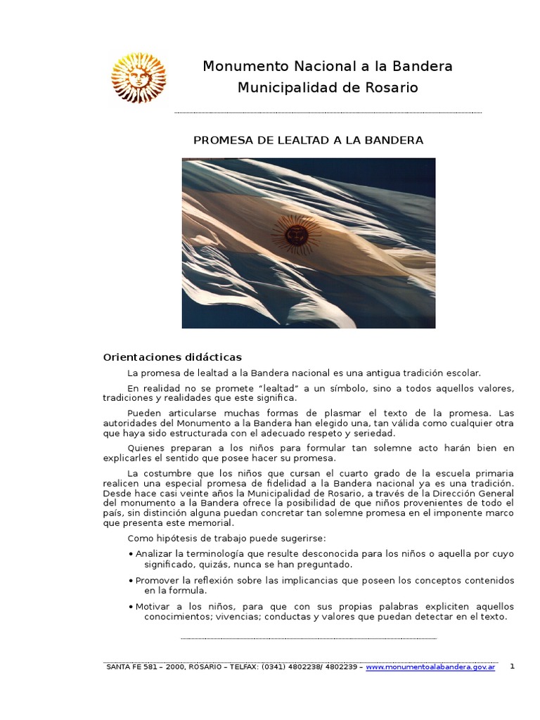 Promesa A La Bandera | PDF | Estudios de idiomas extranjeros | Salud y ...