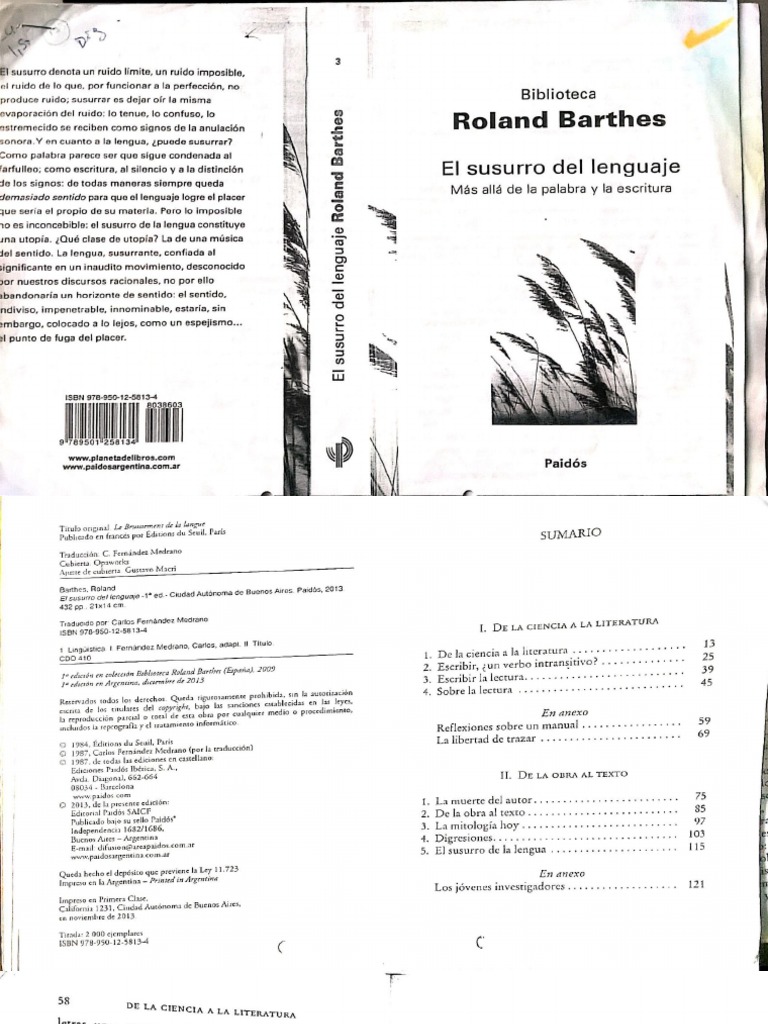 Barthes Reflexiones Sobre Un Manual | PDF