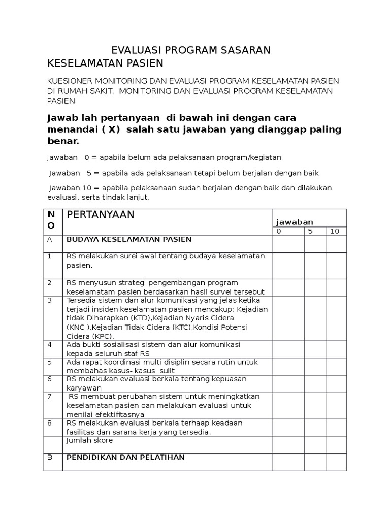 Contoh Form Evaluasi Pelatihan - Detil Gambar Online