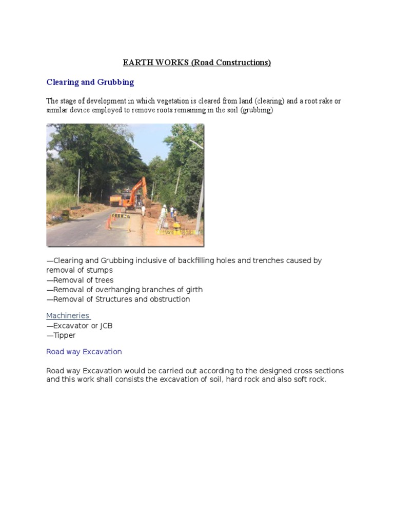 Clearing and Grubbing in Roadworks | PDF | Science & Mathematics