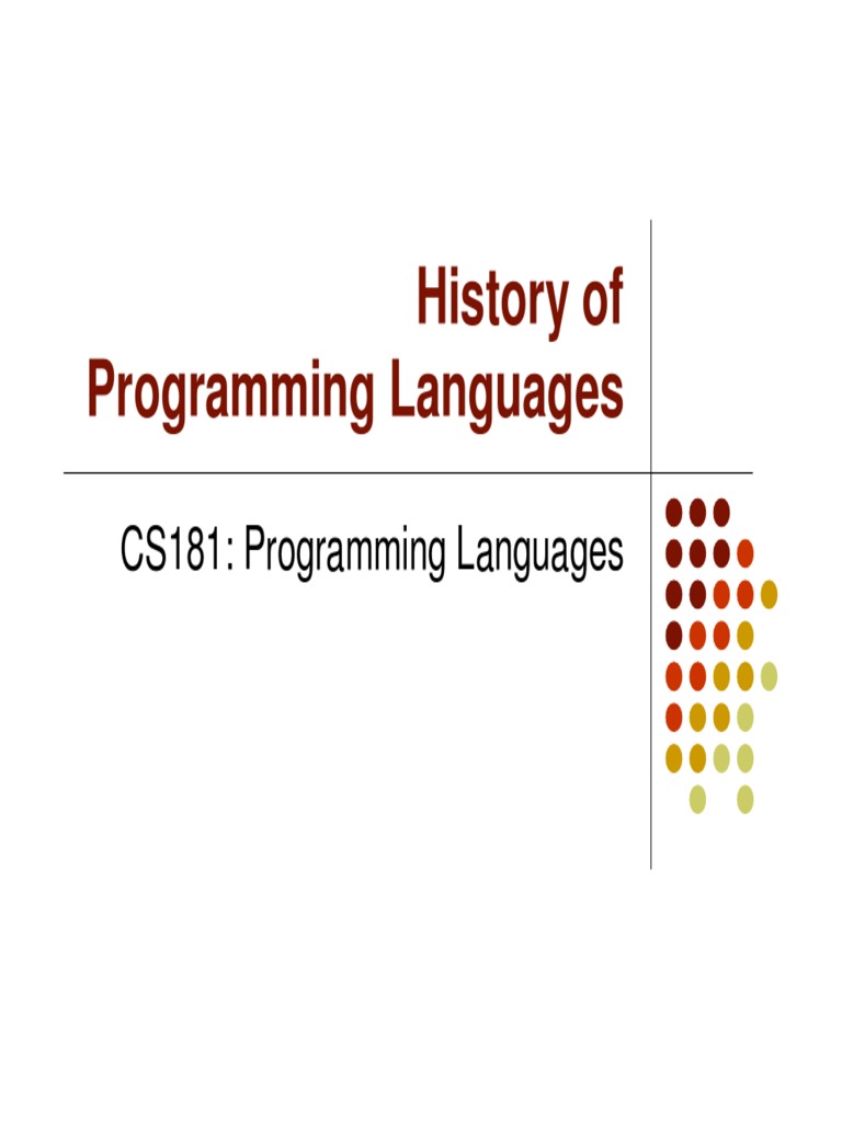 History of Programming Languages | PDF | Programming Language | Subroutine
