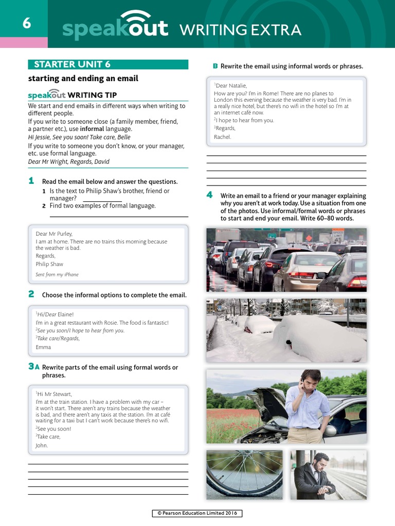 Speakout Writing Extra Starter Unit 06 | PDF