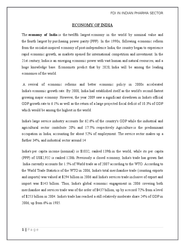 FDI Impact on Indian Pharma Growth | PDF | Foreign Direct Investment ...