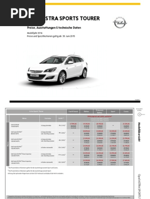 Opel Astra Sports Tourer Preisliste