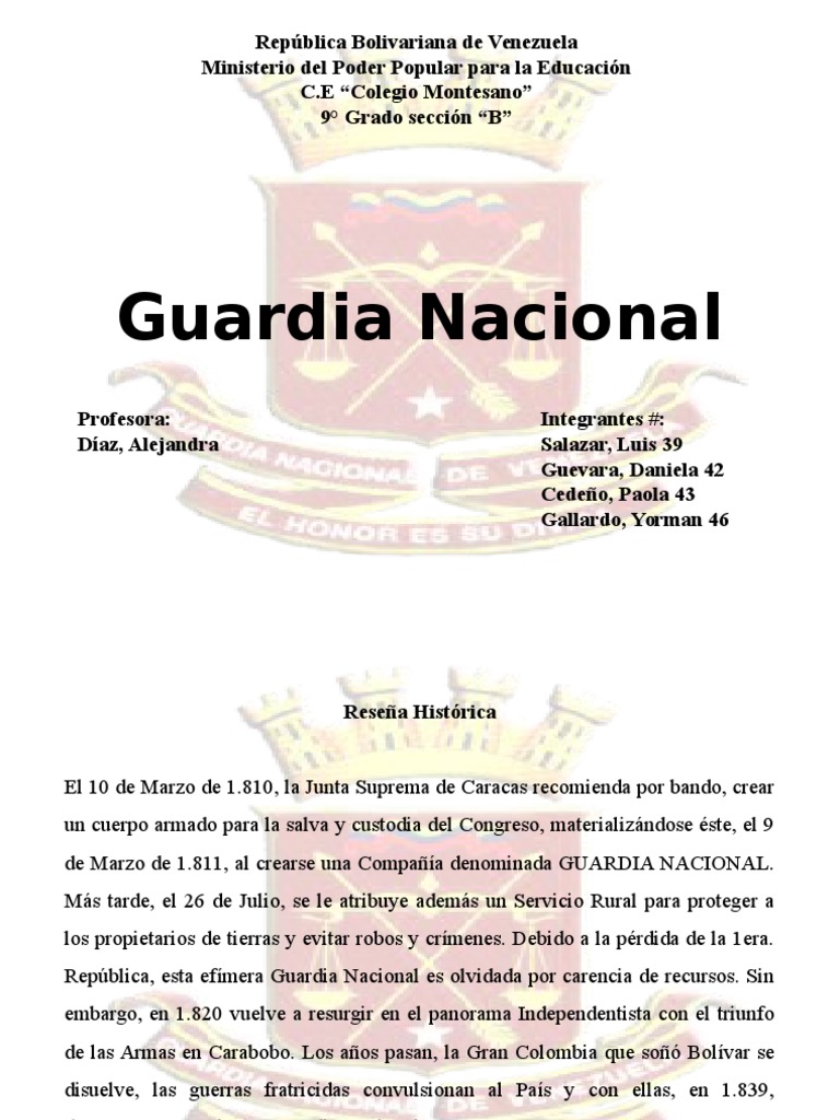 Guardia Nacional | PDF | Relaciones internacionales | Seguridad