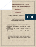 Programa definitivo de las I Jornadas sobre los aportes de las Ciencias Jurídicas a la historia de la educación argentina. En homenaje al Dr. Horacio C. Rivarola (1885-1970).
