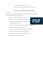 Principales Funciones Del Departamento de Seguridad e Higiene