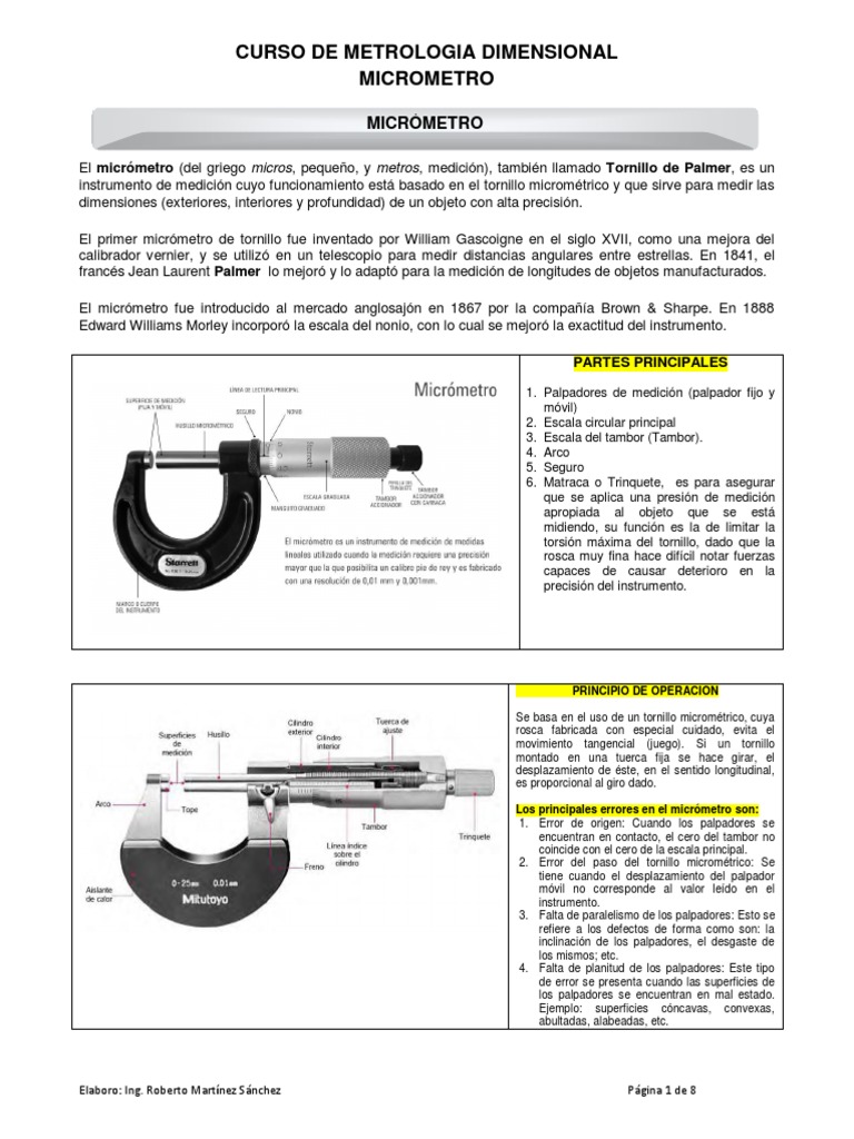 Apuntes Metrologia Dimensional Tema 3 | PDF | Instrumento de medición ...