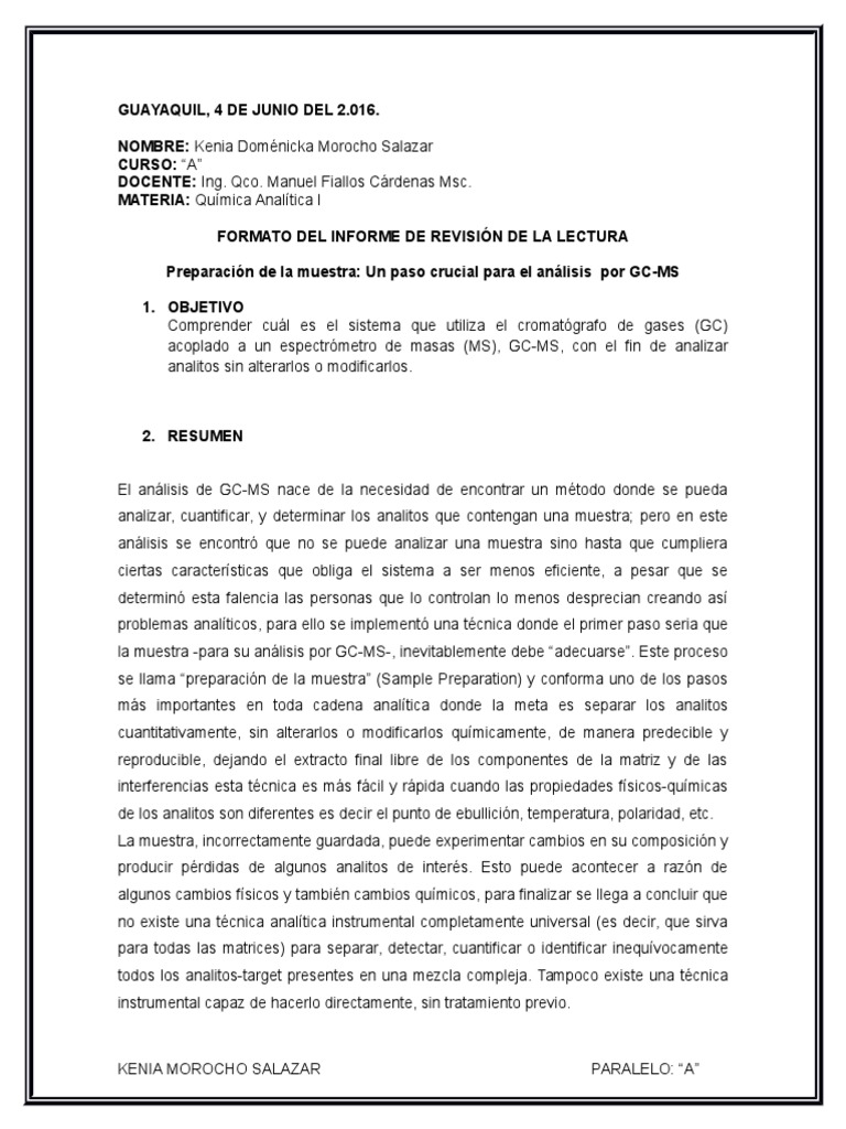 Análisis GC-MS | PDF