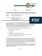 Data Driven Deployment in Sun Valley and Sparks: For Immediate Release May 14, 2010