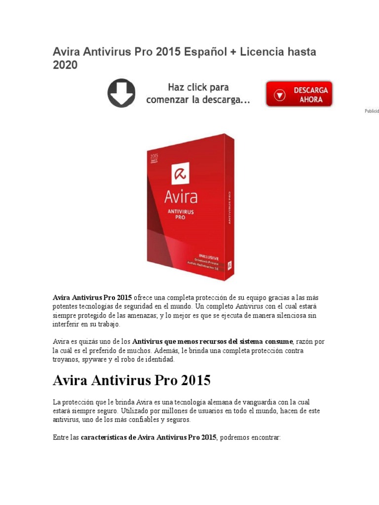 descargar antivirus avira gratis para pc windows 10