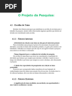 o Projeto Da Pesquisa