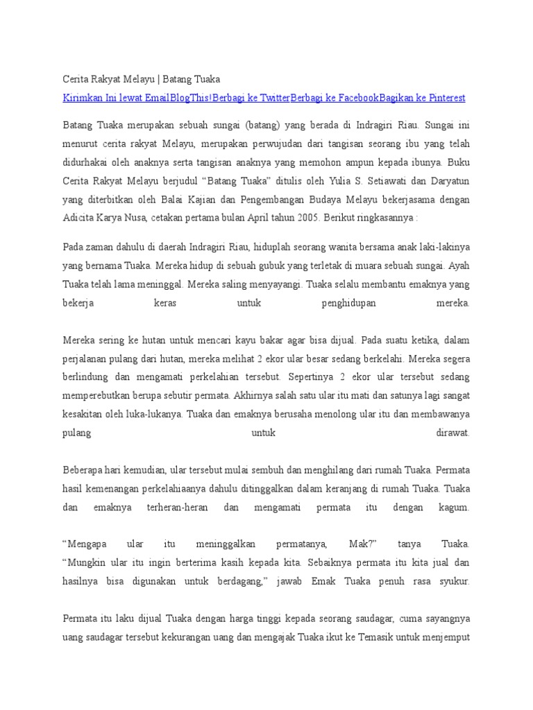 Cerita Rakyat Melayu  PDF