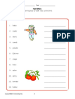 Plurals: Write The Plural of Each Noun On The Line