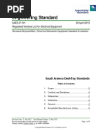 SAES-P-101 Vendors List For Electrical Equipment