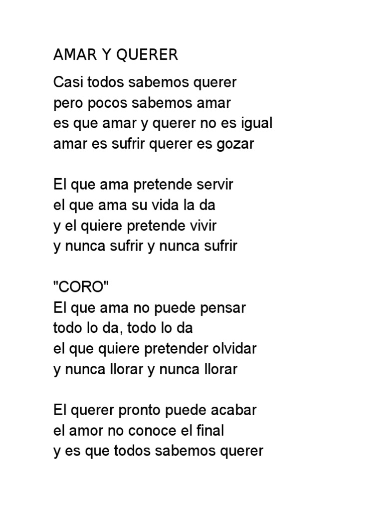 Amar y Querer: Letras de José José | PDF
