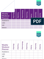 Weekly Exercise Timetable