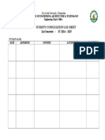 Student Consultation Log Sheet: 2nd Semester: SY 2014 - 2015