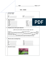 Test Formativ Clasa A V-A Engleza