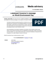 Lieutenant Governor’s message on World Environment Day