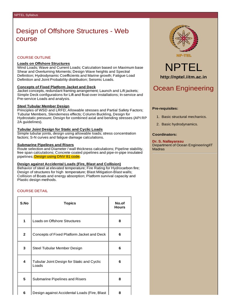 Nptel Syllabus Engineering PDF Fatigue (Material) Stress (Mechanics)