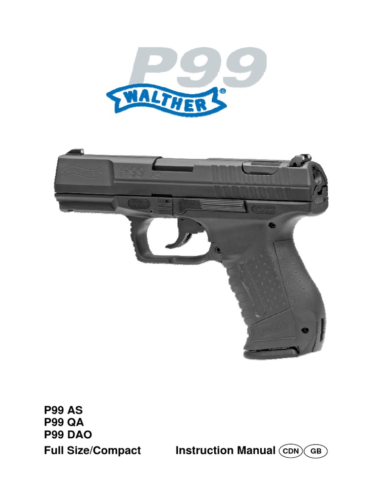 Walther P99 Manual | PDF | Trigger (Firearms) | Handgun