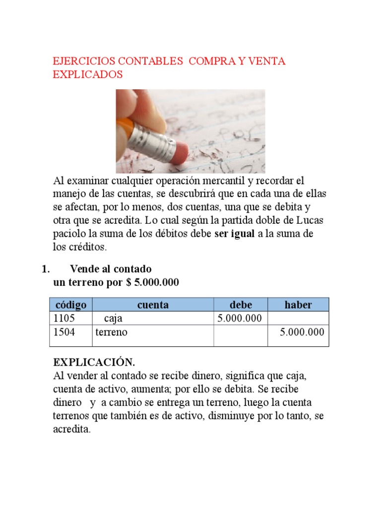 Ejercicios Contables Compra y Venta Expl | PDF | Bancos | Cheque