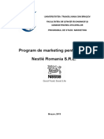 Program de Marketing Pentru SC Nestle Romania SRL
