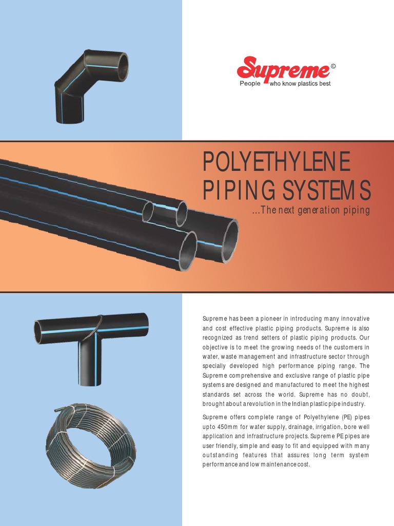 Polyethylene Piping System PDF Polyethylene Pipe (Fluid Conveyance)