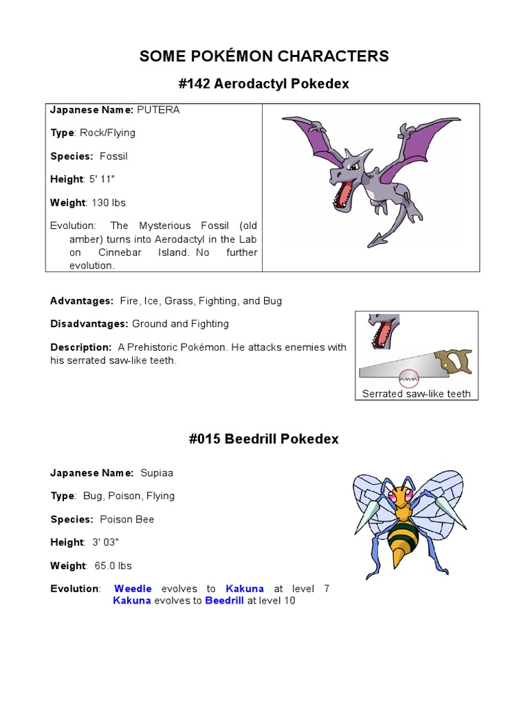 Aerodactyl - #142 -  Pokédex