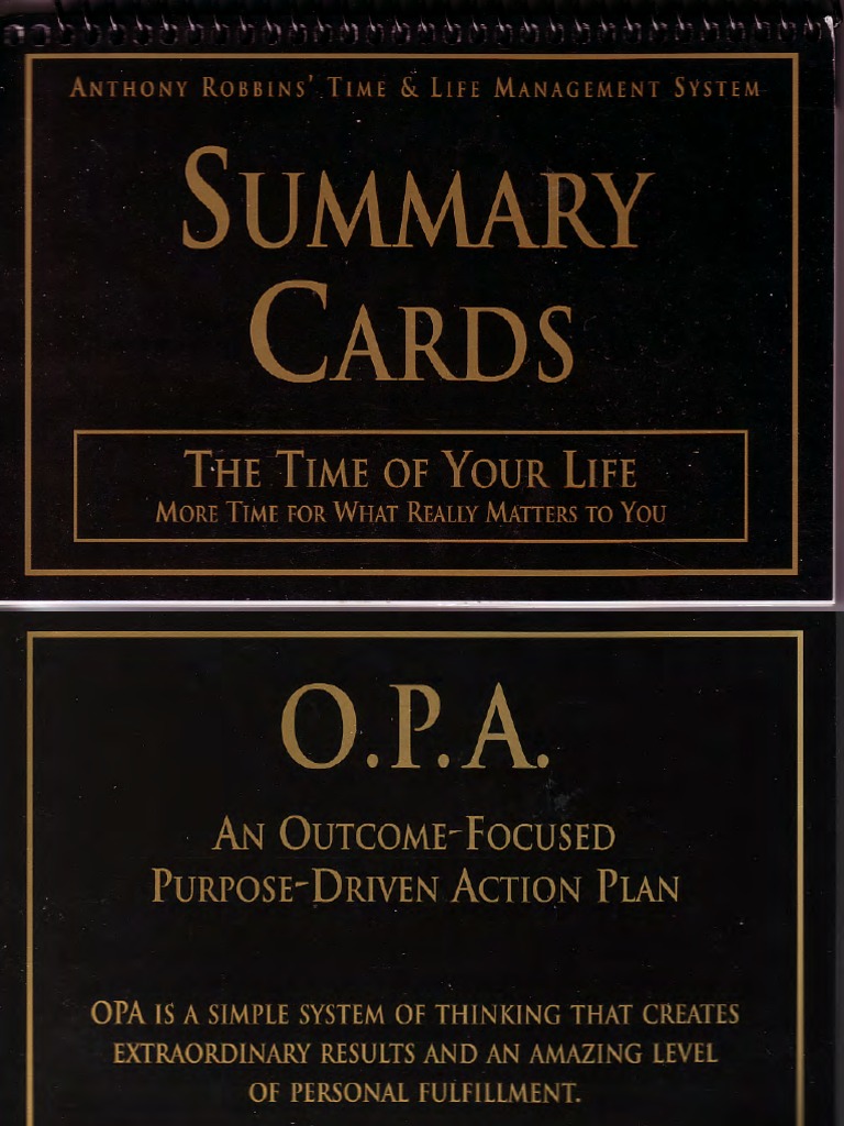 Anthony Robbins - Time of Your Life - Summary Cards | PDF | Goal